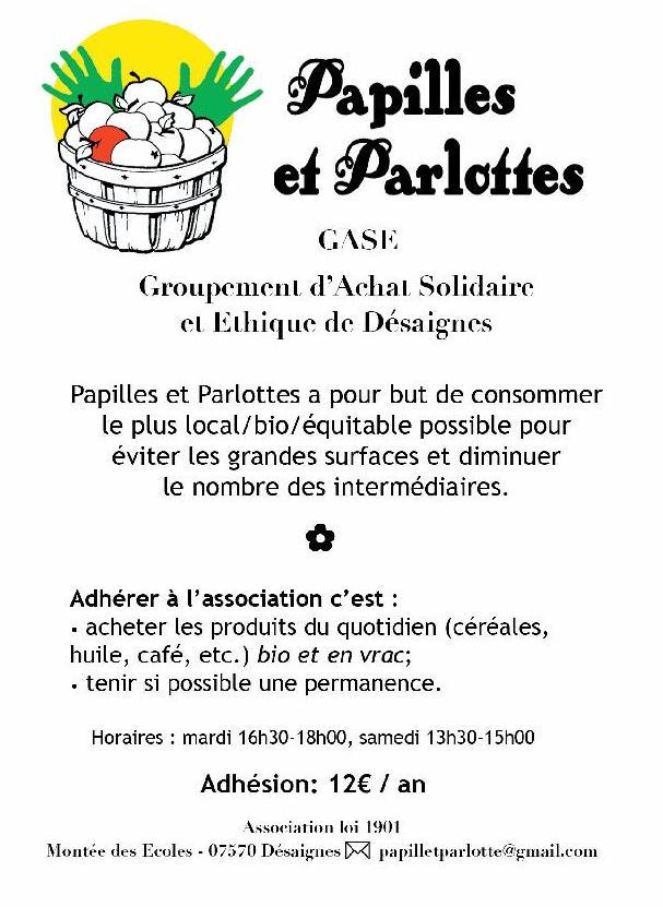 mode emploi GASE papilles parlottes