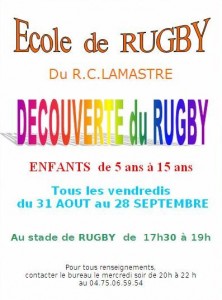 Rugby lamastre découverte 2012