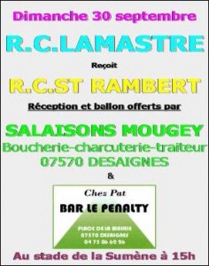 Match rugby Lamastre St Rambert Septembre 2012