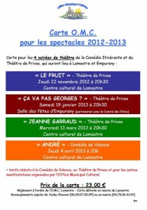 theatre et spectacle  lamastre saison 2012 2013