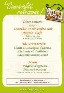 annonce steambox marie cafe