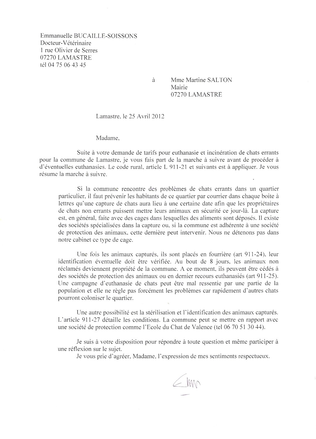 LETTRE MAIRIE