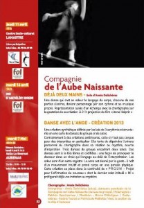 Compagnie aube naissante lamastre fil d'avril 2013