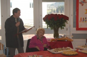 Madame Plenet  centenaire , monsieur le maire