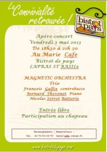 marie cafe magnetic orchestra 3 mai