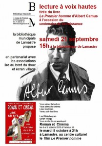 albert camus roman et cinéma 8 octobre lamastre