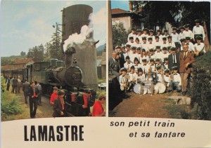 carte postale fanfare et petit train lamastre vivarais mastrou