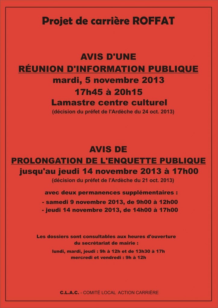 clac afiche réunion publique carriere