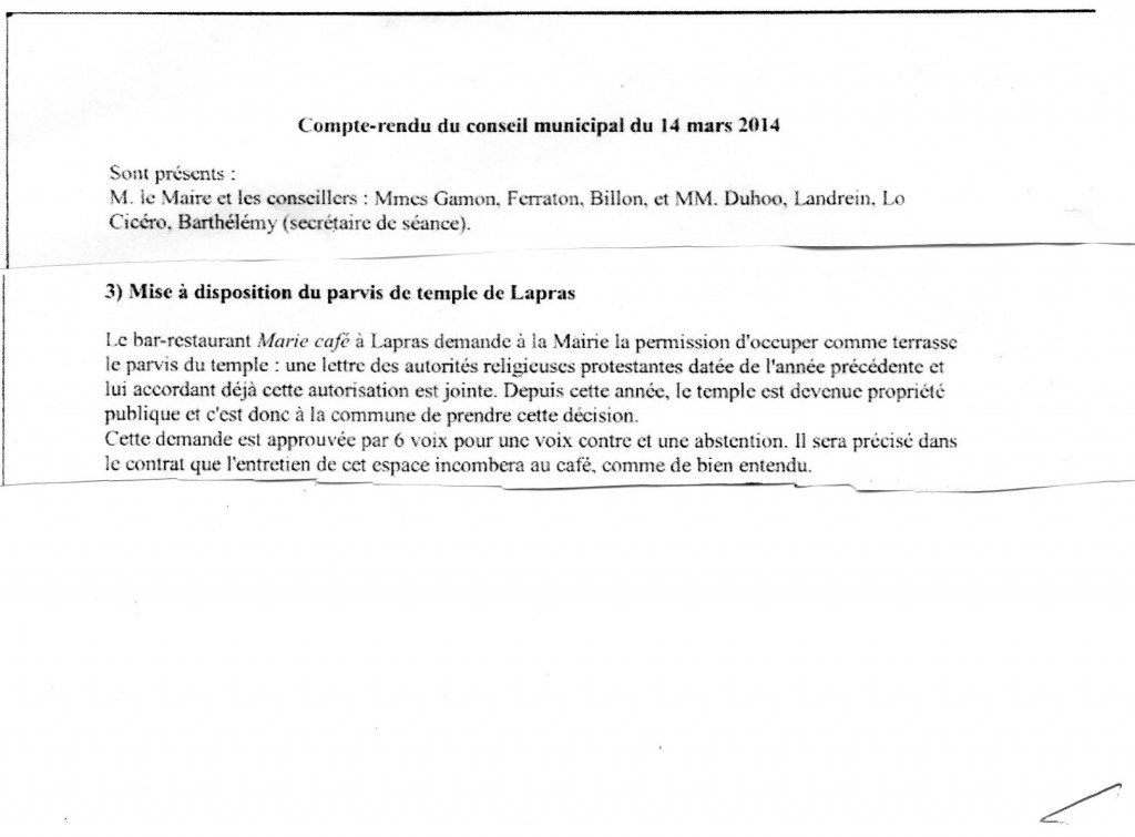 compte rendu conseil municipal du 14 mars 2014