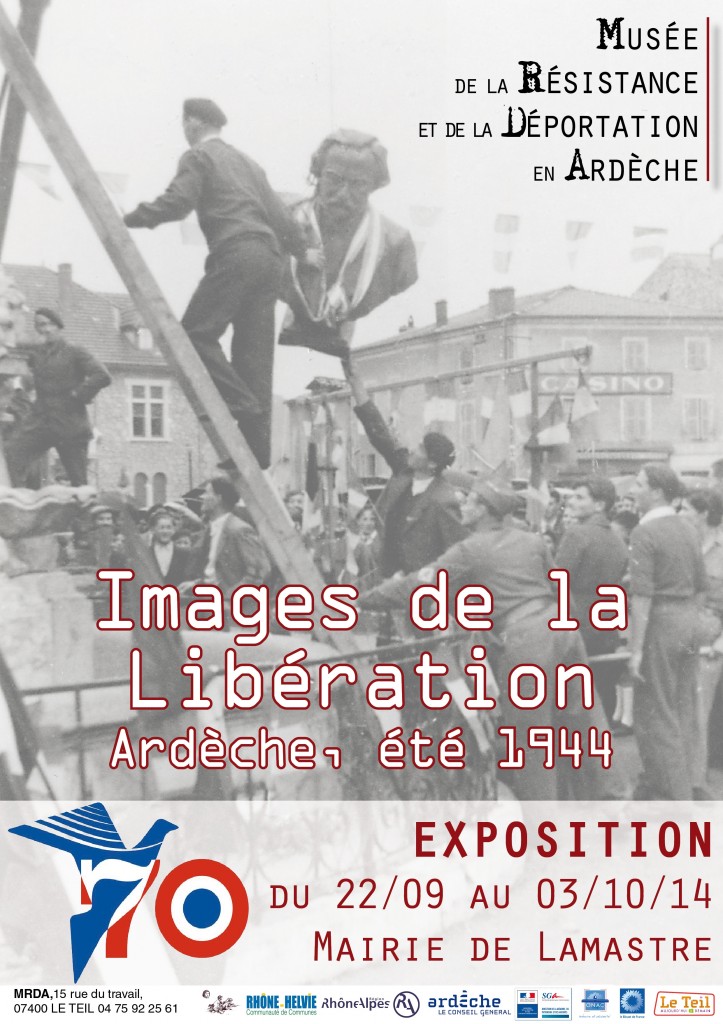 affiche images de la libération Lamastre monument seignobos