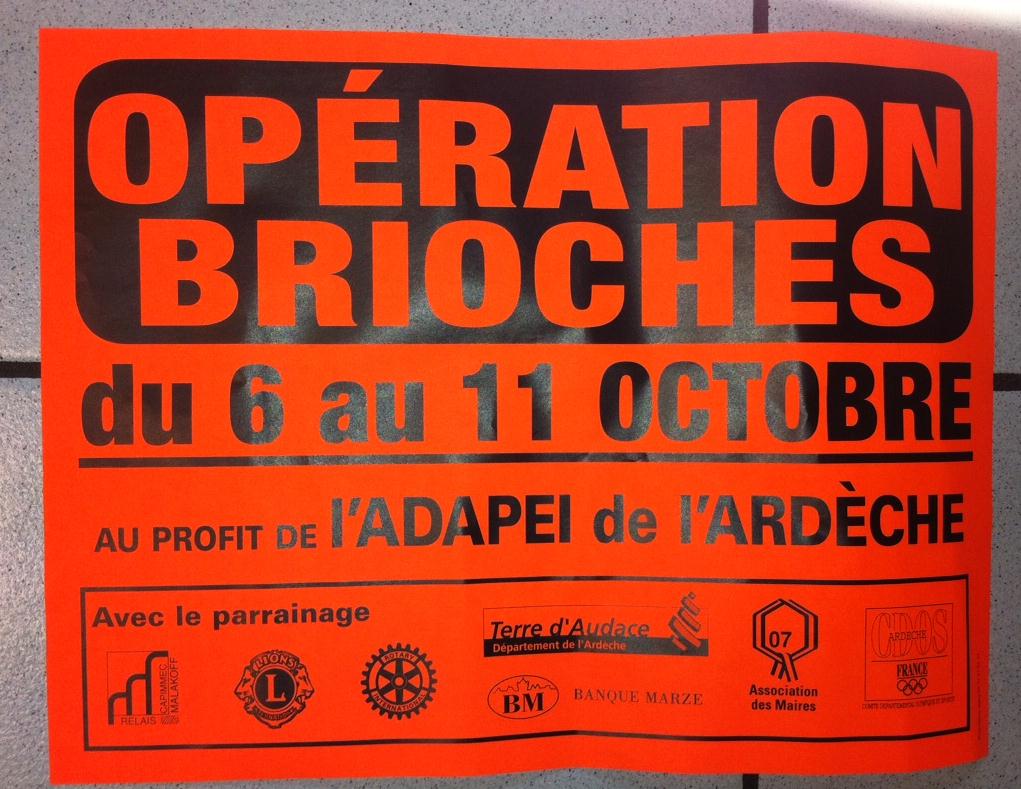Opération brioches 2014 ADAPEI ardeche