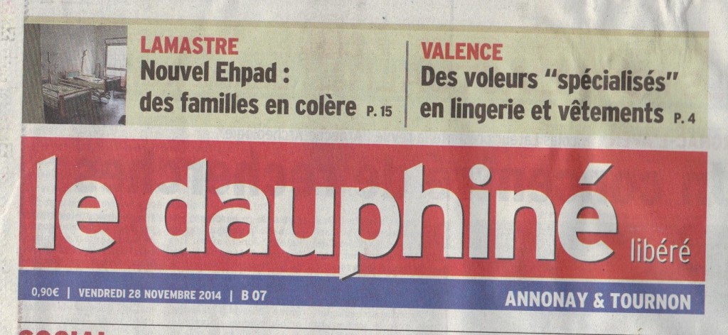 une du DL, EHPAD Lamastre