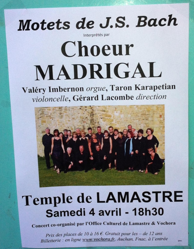 choeur madigal tournon JS Bach