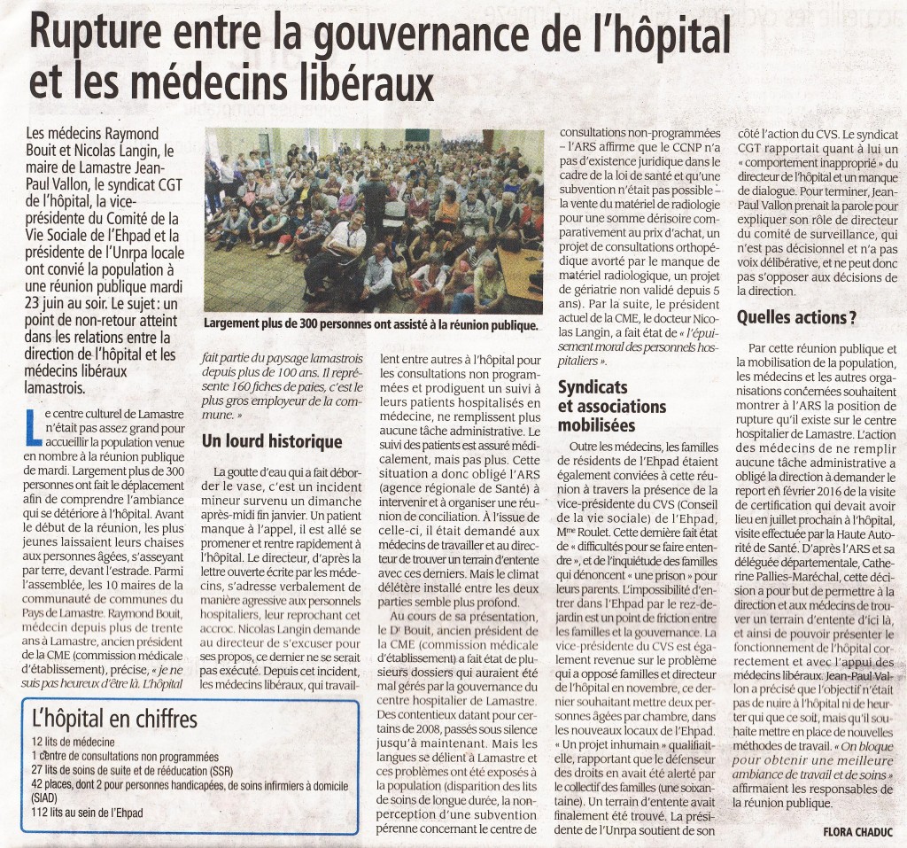 hebdo ardeche 25 juin hopital lamastre conflit f