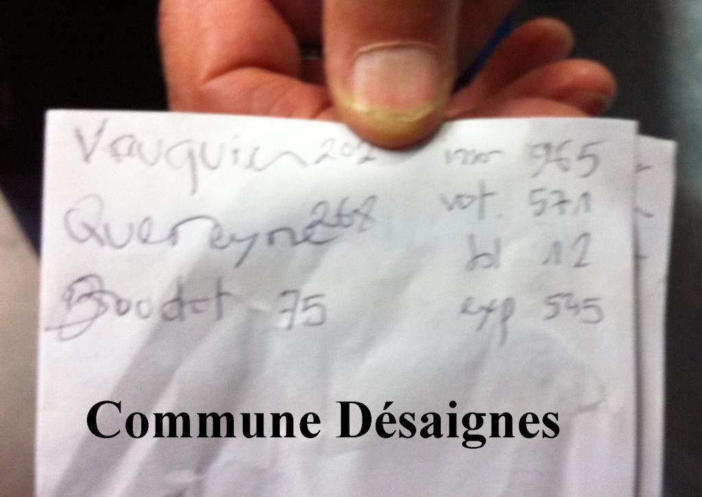 resultats régionales 2015 commune desaignes