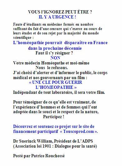 annonce homeopathie patrice rouchosse