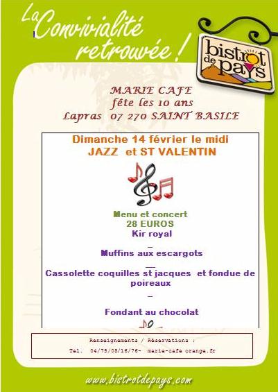 marie café jazz st valentin dimanche