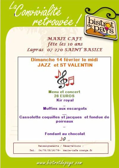 marie café jazz st valentin dimanche