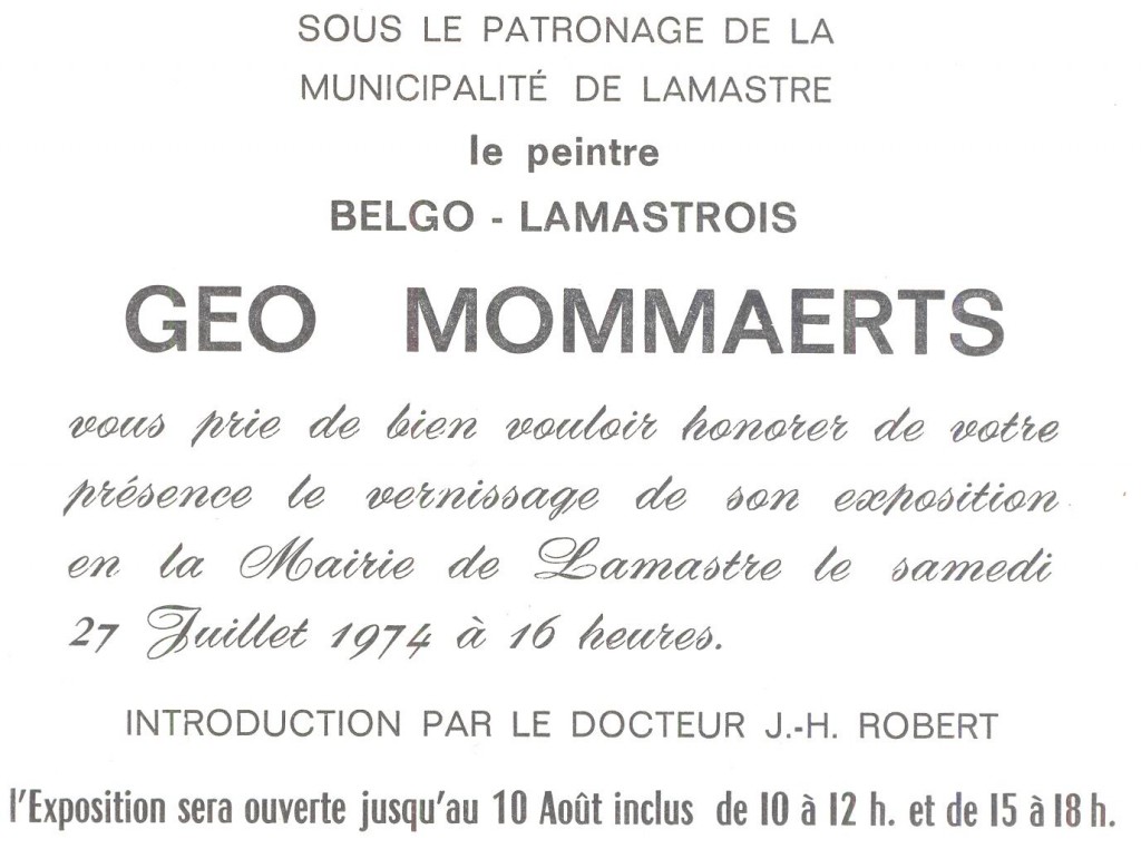 invit mommaerts 1974 Lamastre