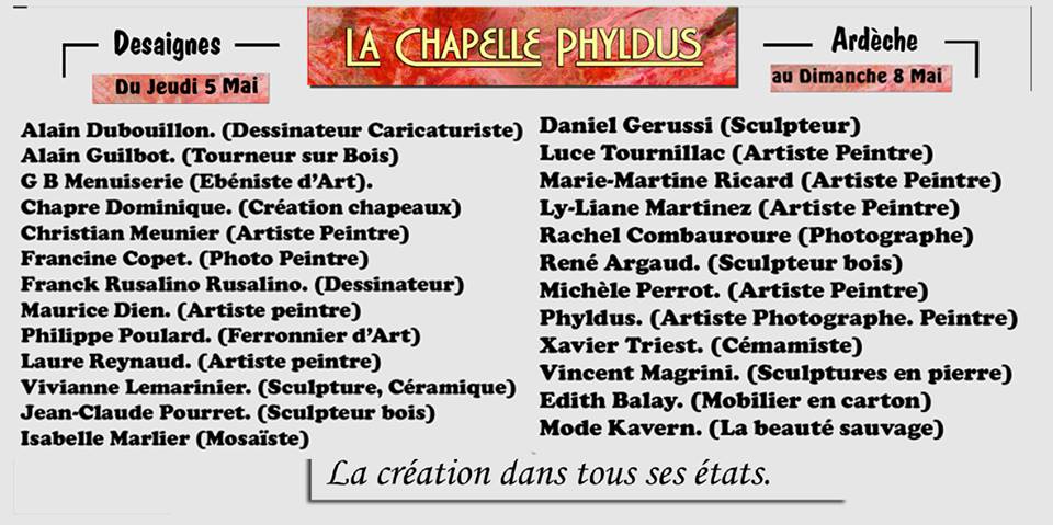 participants chapelle phyldus 2016