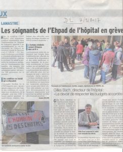 Dauphine libéré EHPAD lamastre grève et directeur gillles bach