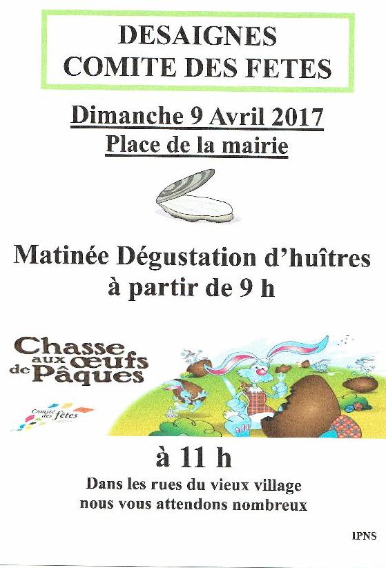 HUITRES 2017 comite fetes desaignes