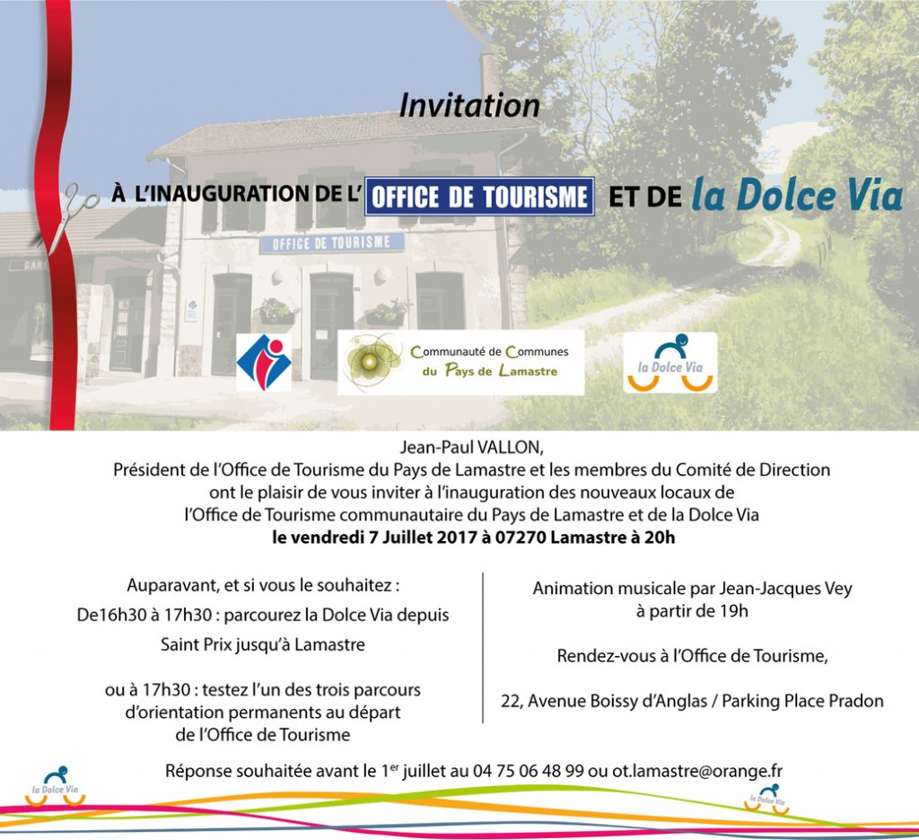 dolce via office tourisme lamastre inauguration