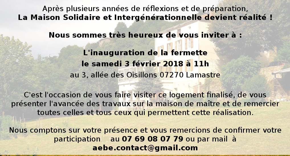 INAUGURATION MAISON SOLIDAIRE LAMASTRE AEBE