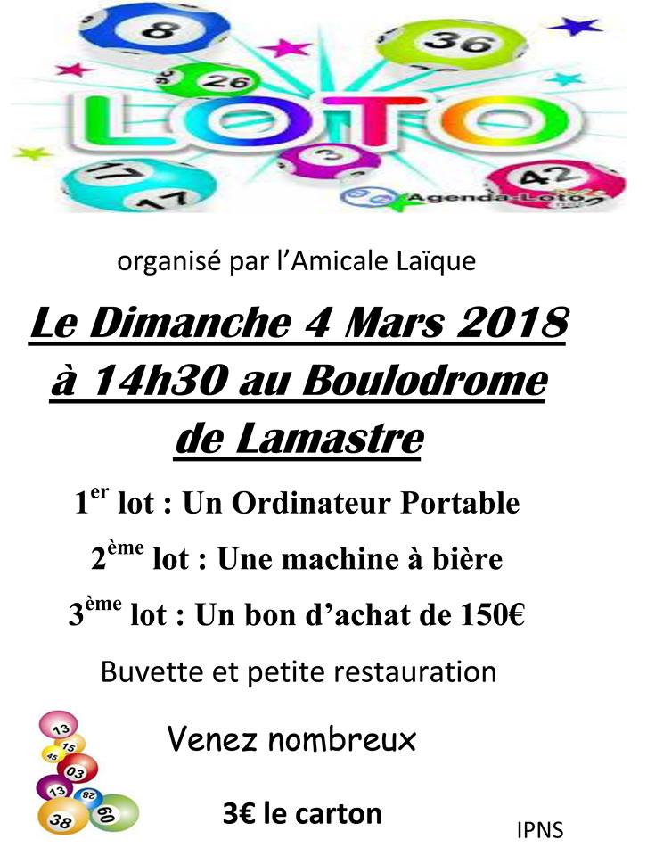 loto amicale laique lamastre 2018