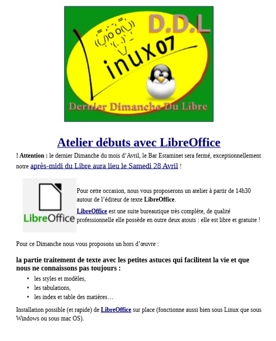 atelier libre office