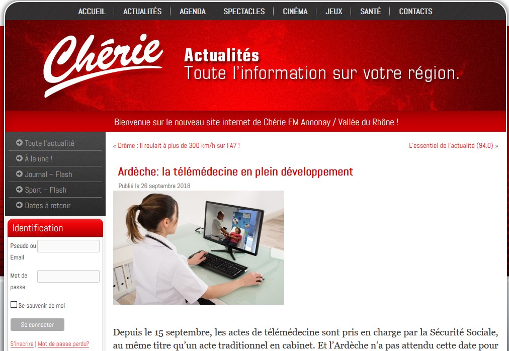cherie FM télémédecine lamastre