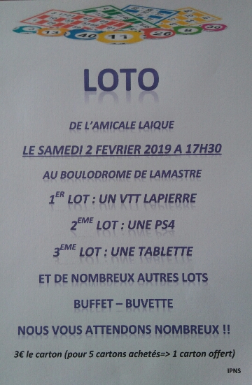 loto amicale laique lamastre 19