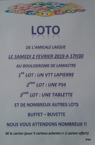 loto amicale laique lamastre 19