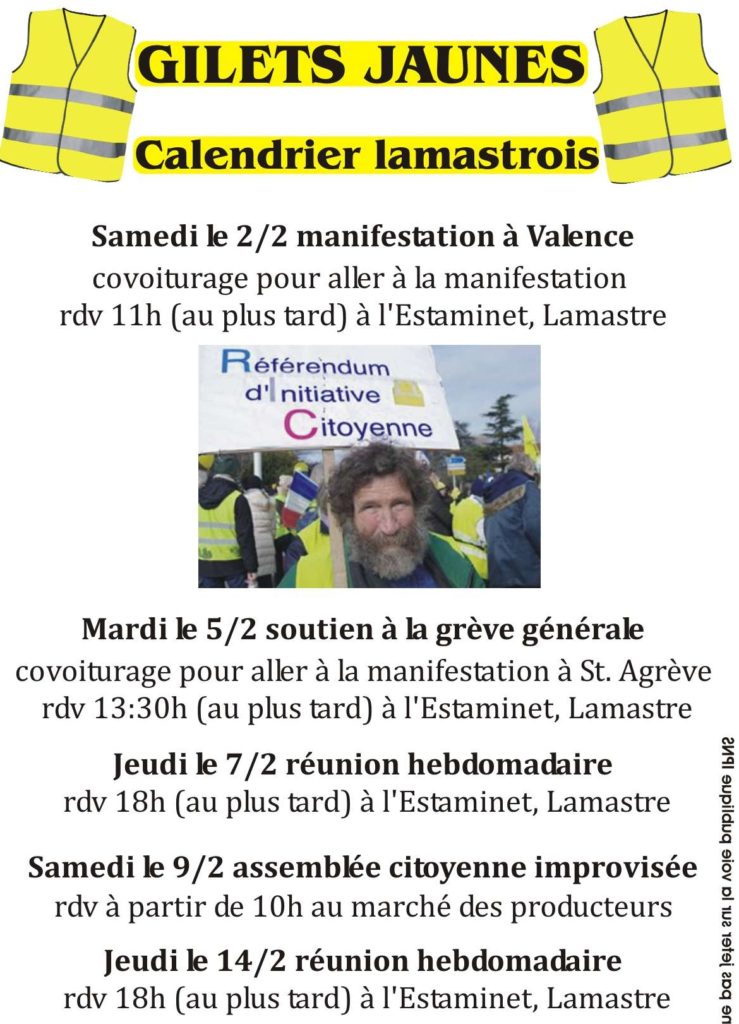 calendrier gilets jaunes