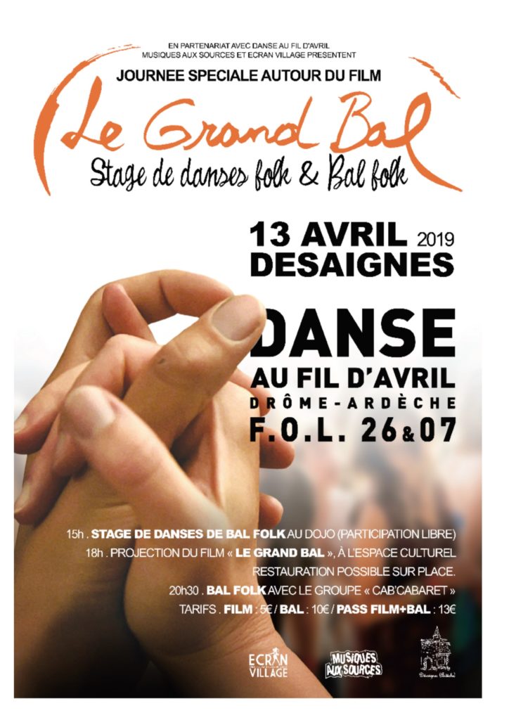 affiche soirée le grand bal DANS FIL AVRIL DESAIGNES