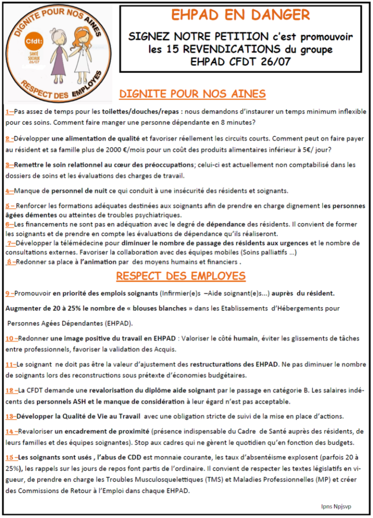 petition cfdt ehpad lamastre