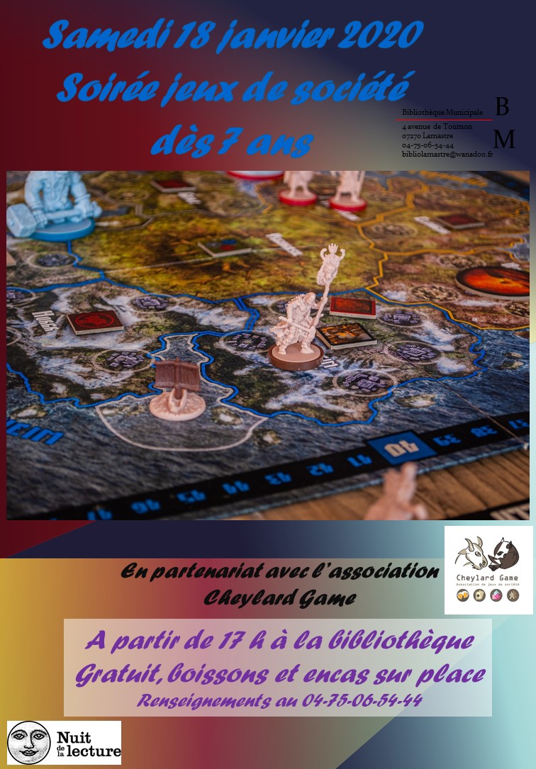 Nuit lecture 2020 soirée jeux lamastre