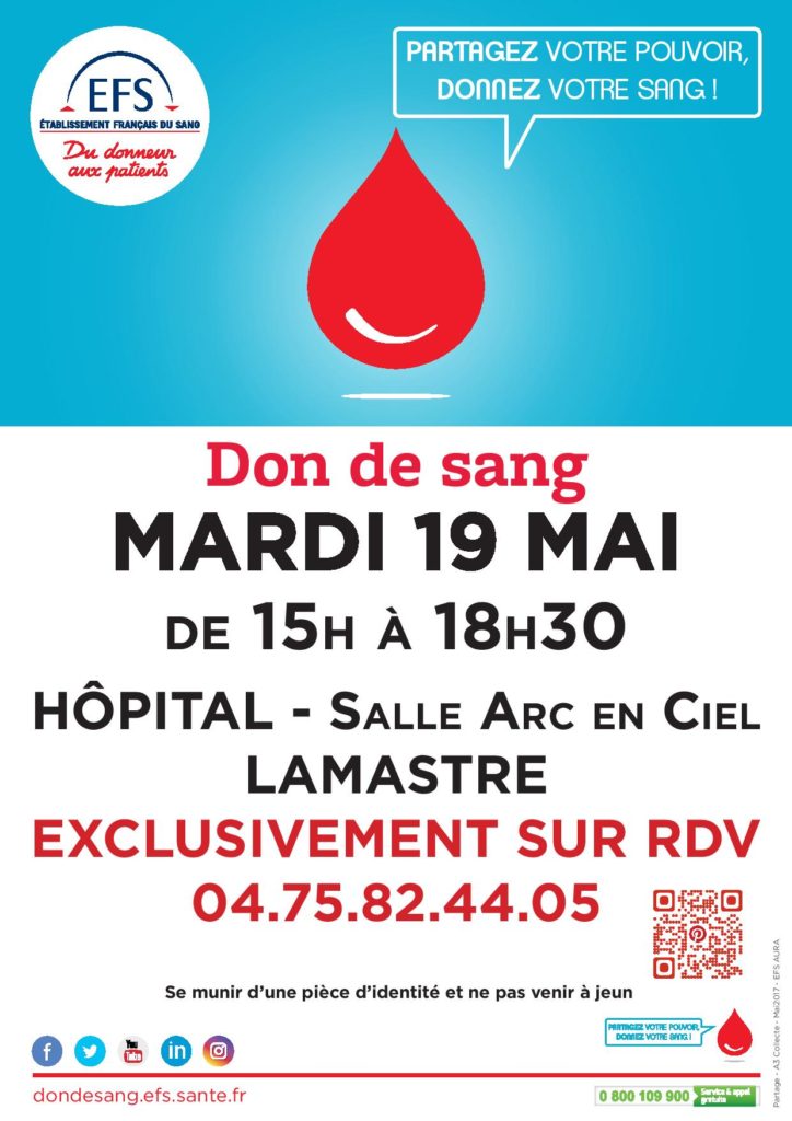 don du sang LAMASTRE 19052020 hopital lamastre