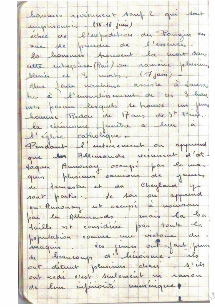 JOURNAL henriette Chambron page 26 6 juin 44
