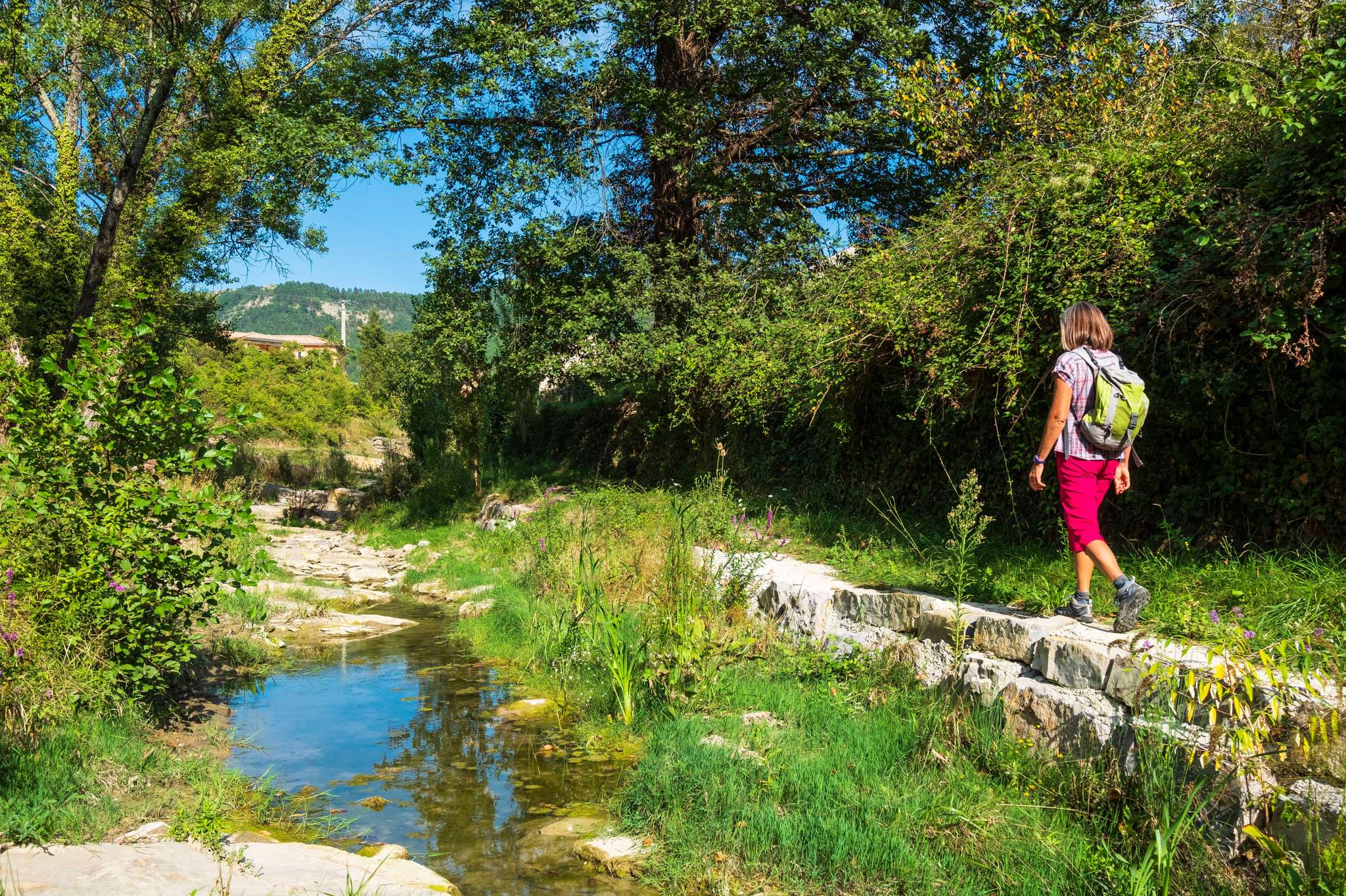 France, Ardèche (07), Parc Naturel régional des Monts d'Ardèche, randonnée au départ de Vesseaux le long du Liopoux