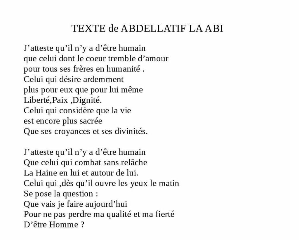 texte poete marocain LAABI lamastre