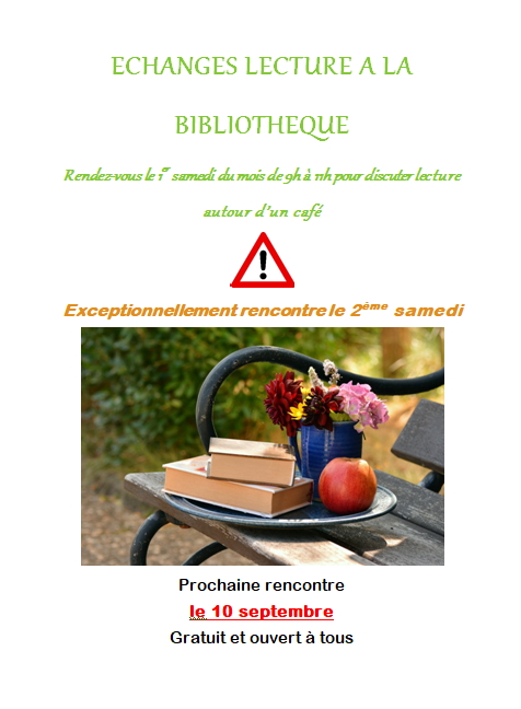 echanges lecture bibliotheque lamastre septembre 22