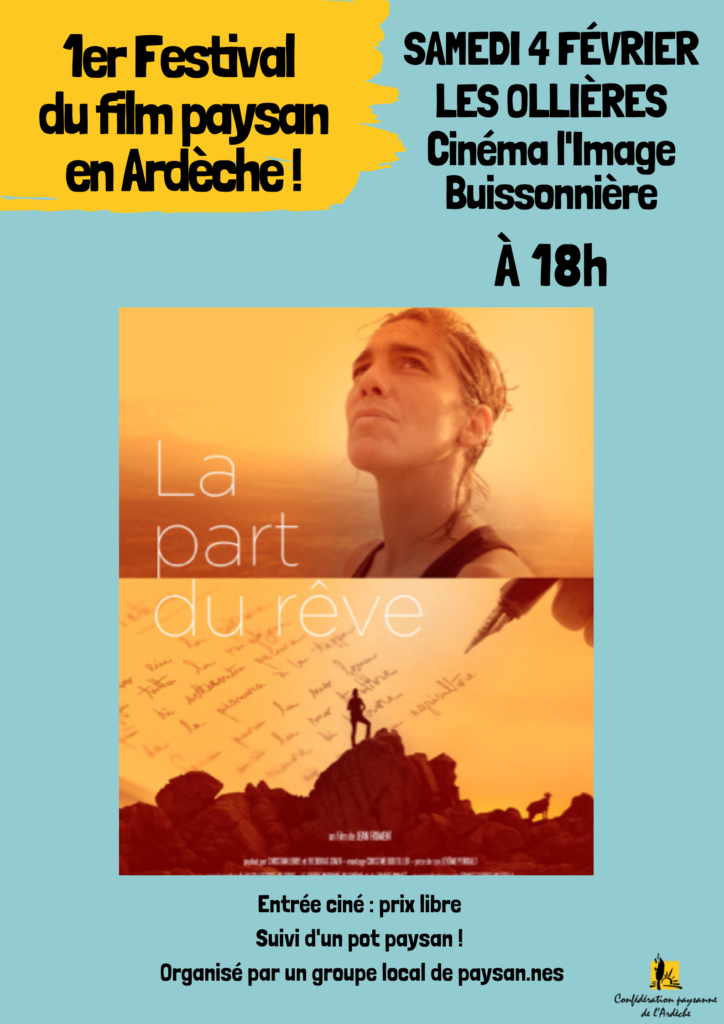 Affiche Projection Les Ollières FILM PAYSAN