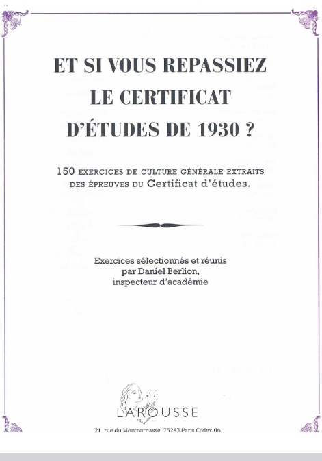 certificat etudes 1930
