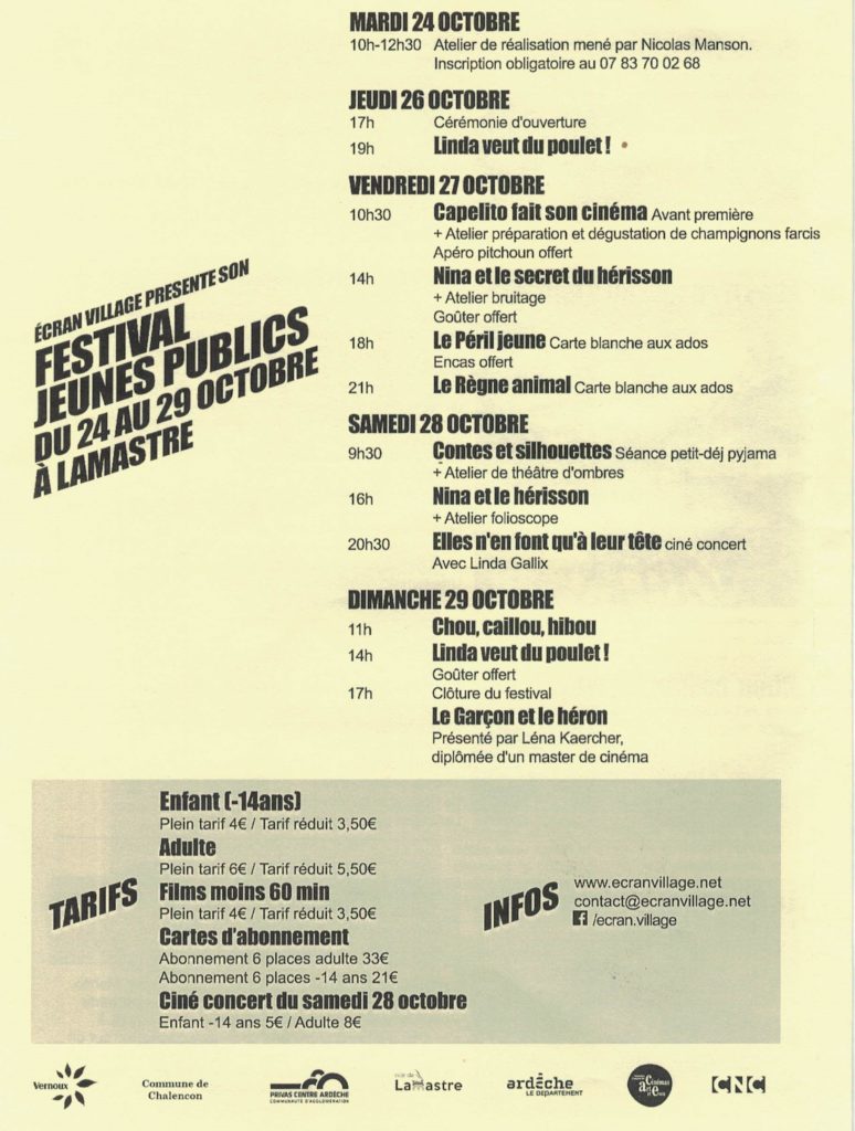 festival cineme jeune public lamastre programme