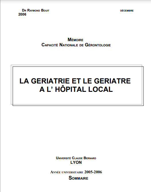 MEMOIRE GERIATRIE HOPITAL LOCAL