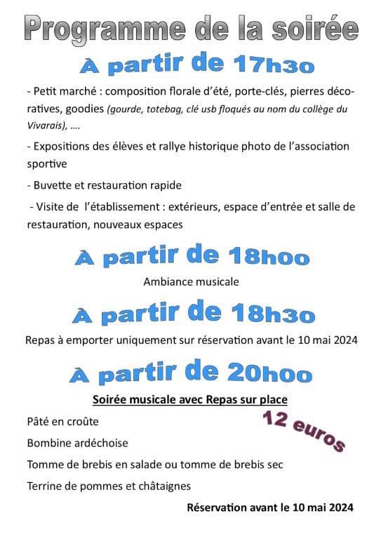 programme 50 ans collège vivarais lamastre