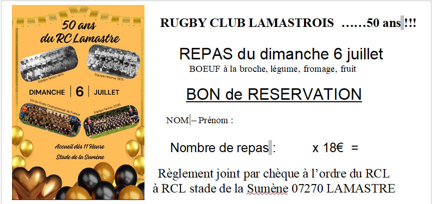 reservation repas rugby cinquante