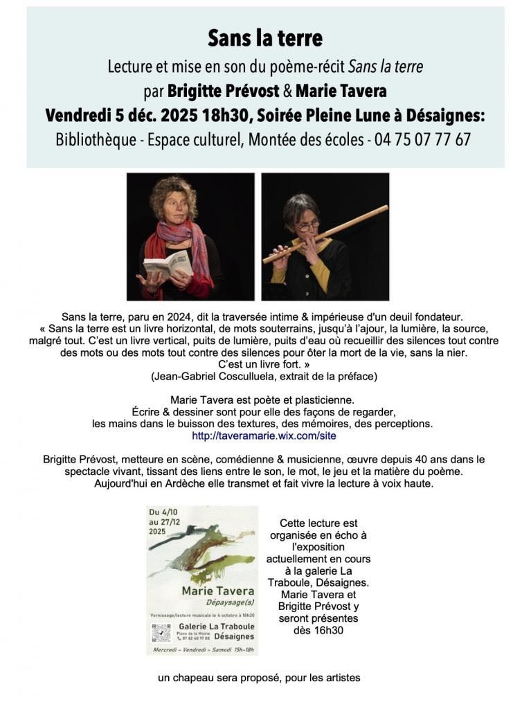 lecture Sans la terre Désaignes