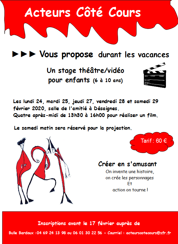 stage enfant VIDEO COTE COURS DESAIGNES